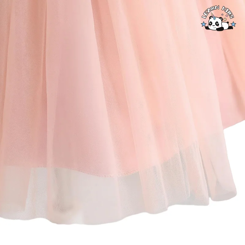 LEZONKIDS - Customized OEM ODM Birthday Party Dress Girls Sequined Bow Puff Girl Dress